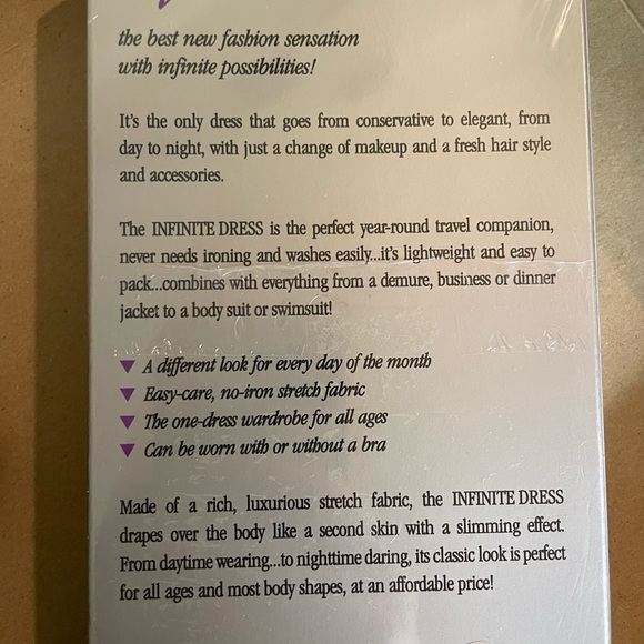 Vintage Original Black medium Infinite Dress with instructional VHS video - Picture 3 of 6